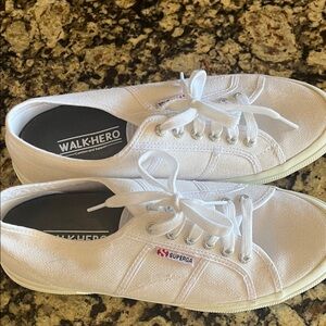 Superga Classic White Lace-Up Sneakers